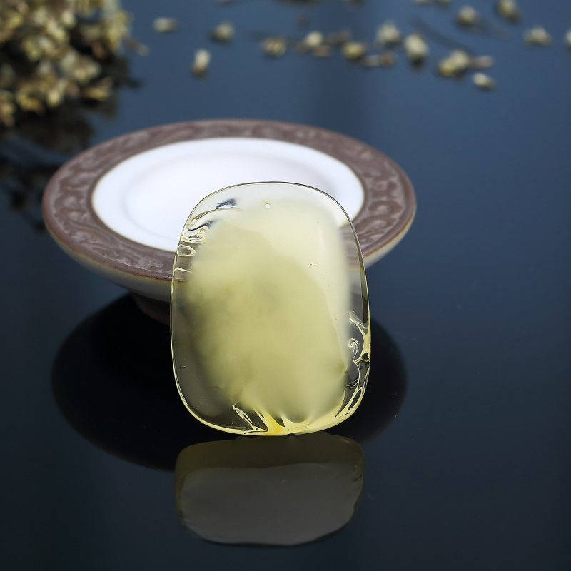 柠檬黄蜜蜡观音吊坠 - 红掌柜