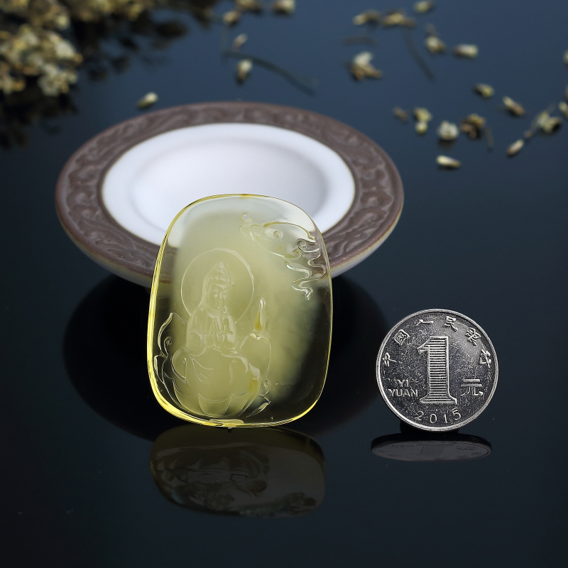 波罗的海天然蜜蜡观音吊坠 - 红掌柜