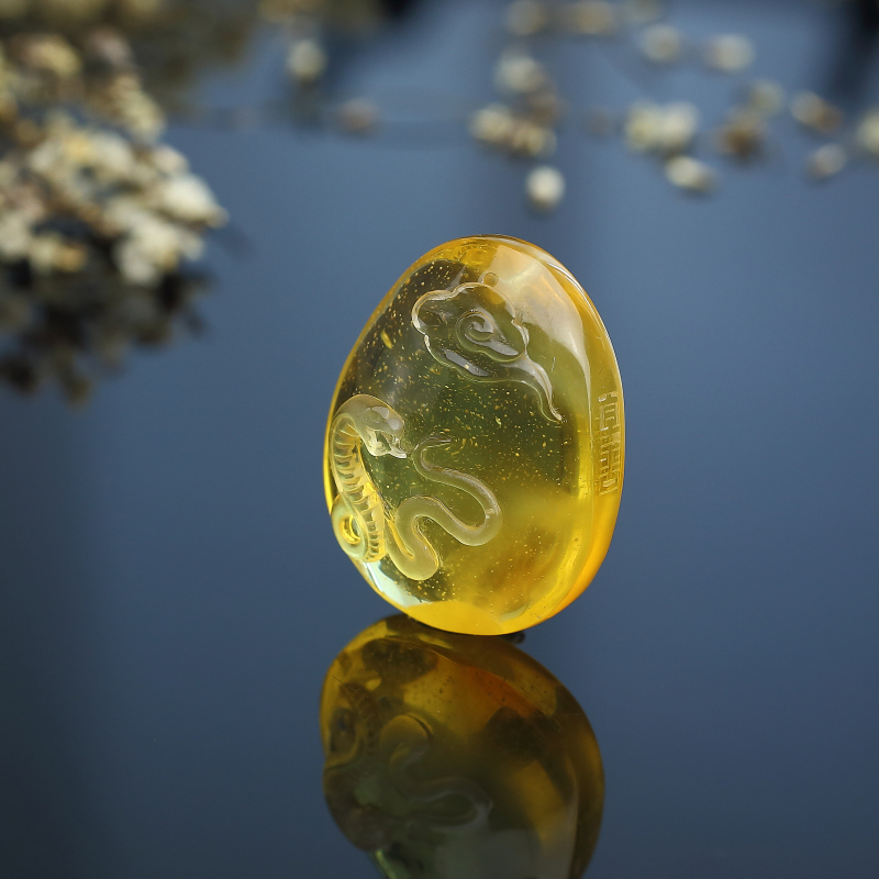 金包蜜鸡油黄蜜蜡蛇吊坠 - 红掌柜