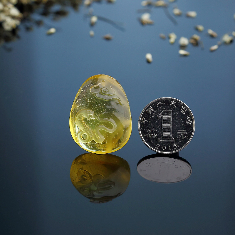 波罗的海天然蜜蜡蛇吊坠 - 红掌柜