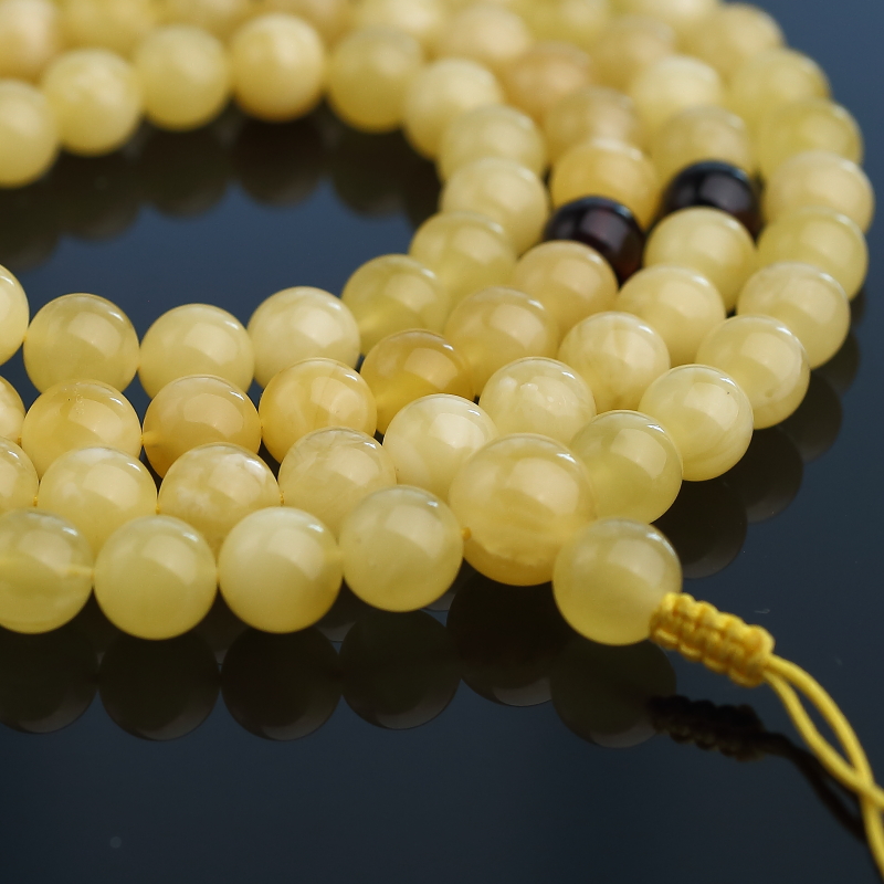 鸡油黄蜜蜡108颗佛珠-红掌柜