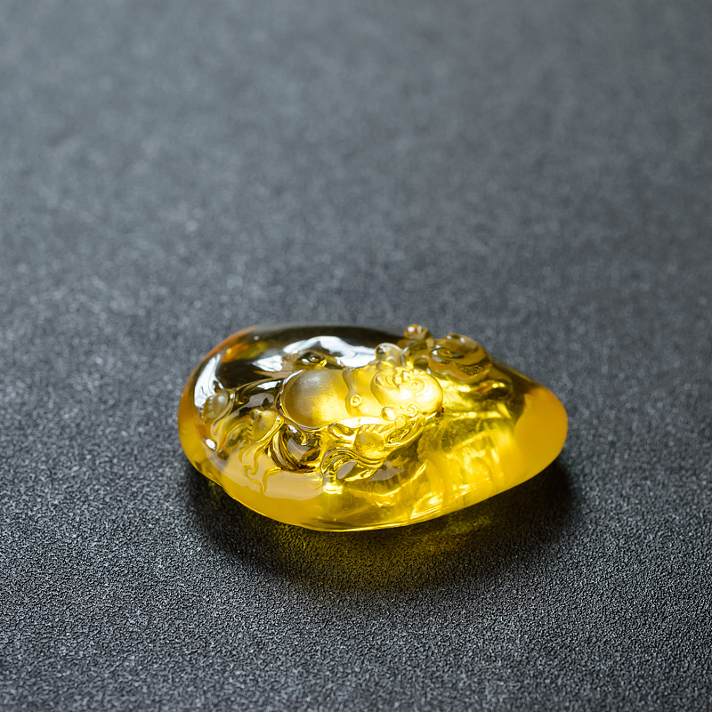 天然金绞蜜鸡油黄蜜蜡佛吊坠 - 红掌柜