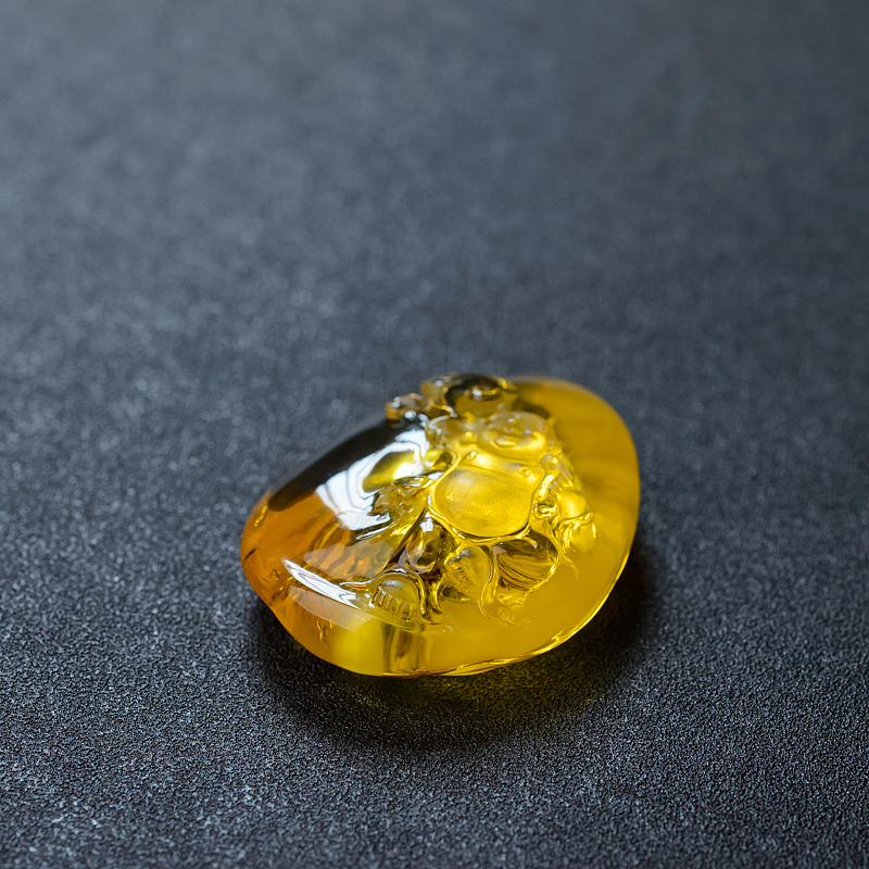 波罗的海鸡油黄蜜蜡佛吊坠 - 红掌柜