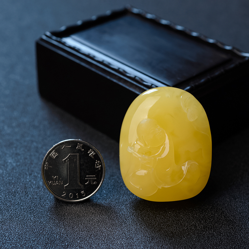 天然蜜蜡佛吊坠 - 红掌柜