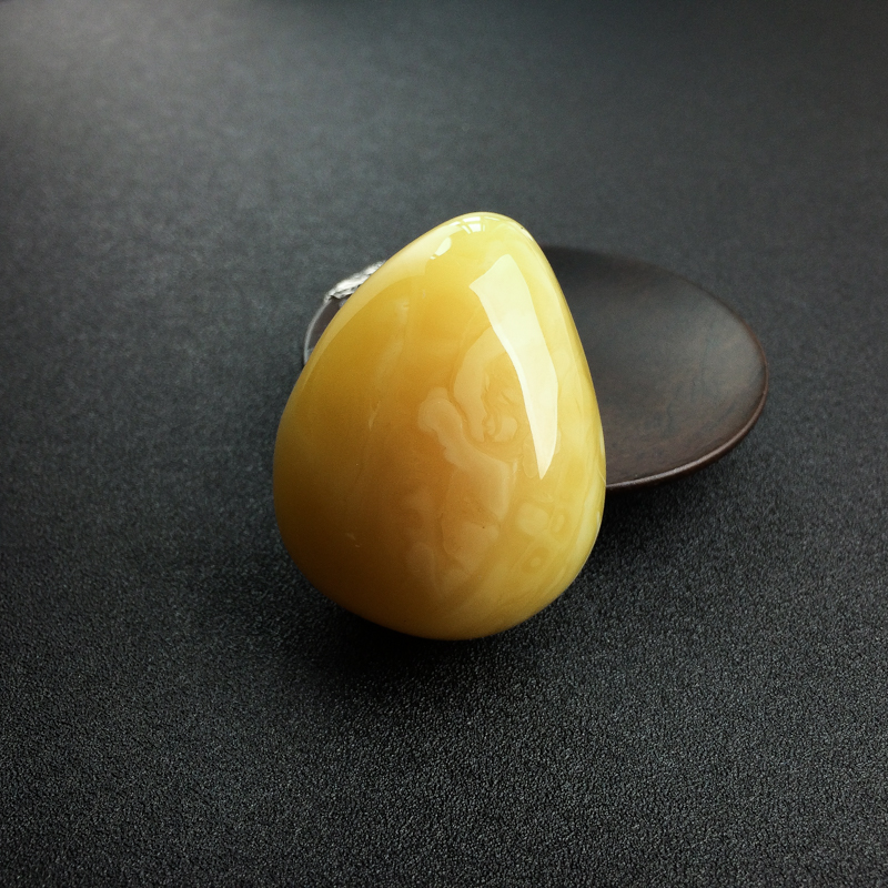 波罗的海褐黄蜜蜡水滴吊坠-红掌柜