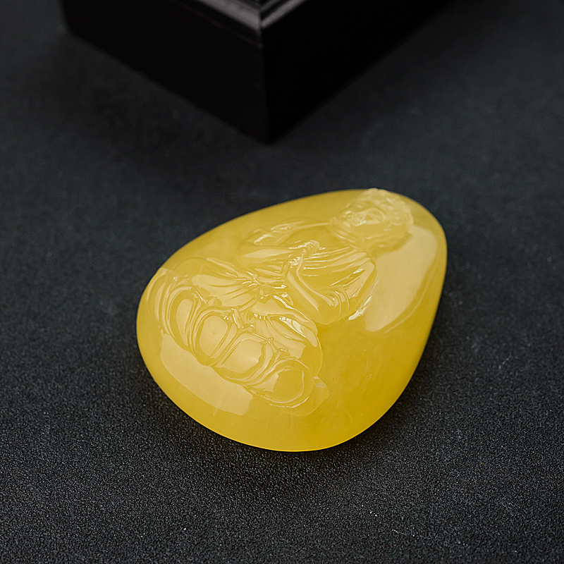 波罗的海鸡油黄蜜蜡大日如来挂件 - 红掌柜