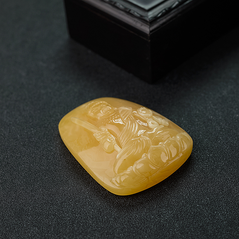 波罗的海褐黄蜜蜡不动明王吊坠 - 红掌柜