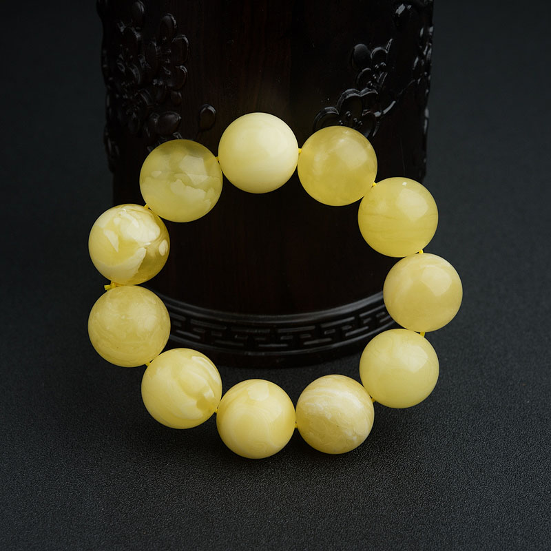 22mm白花蜜蜡手串-红掌柜