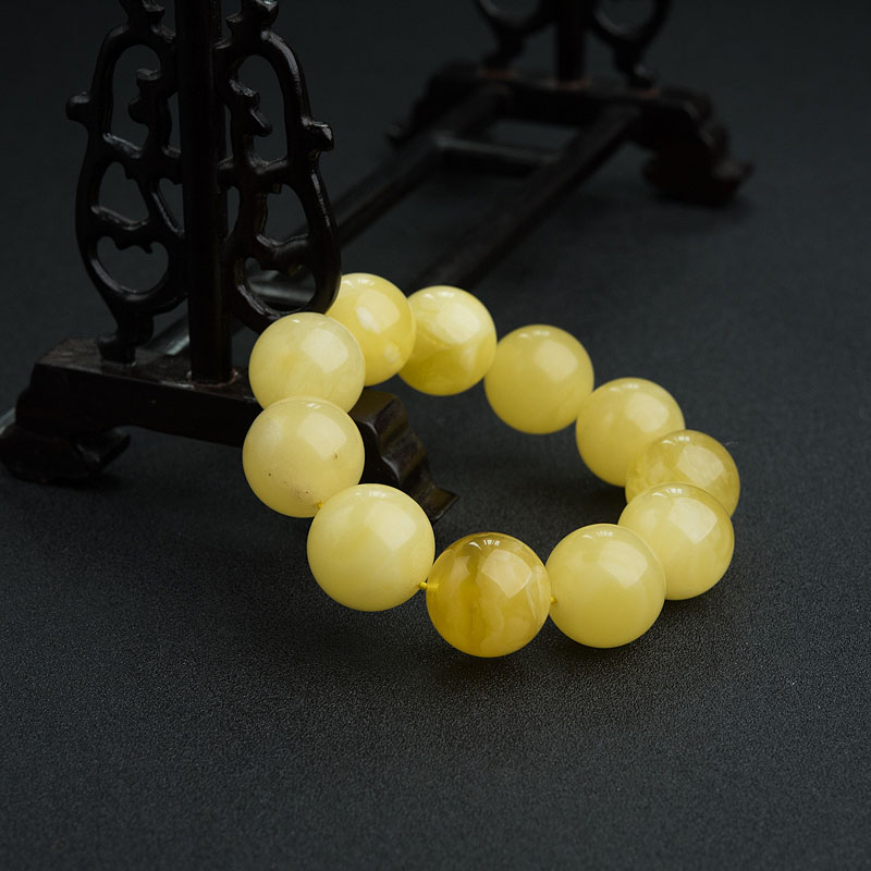 鸡油黄蜜蜡手串-红掌柜