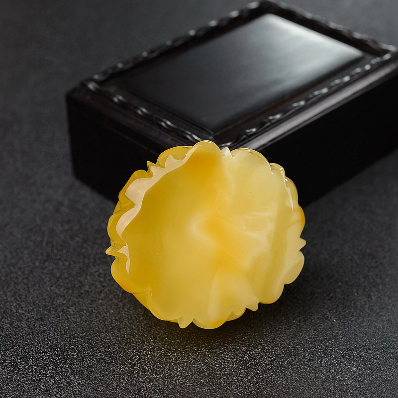 波罗的海天然蜜蜡花开富贵吊坠-红掌柜