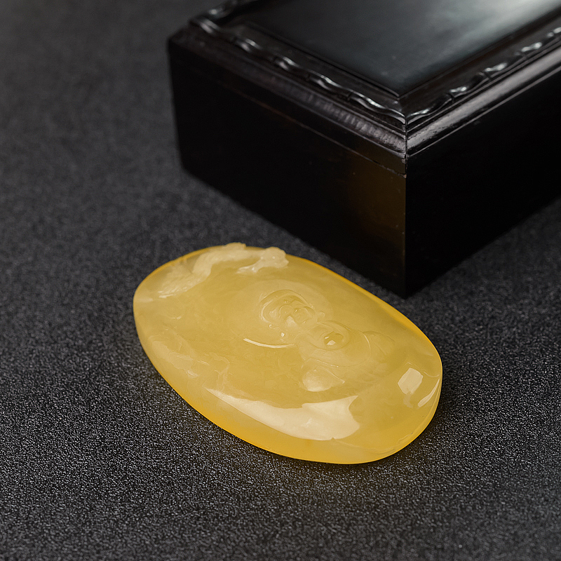 波罗的海天然鸡油黄蜜蜡吊坠-红掌柜