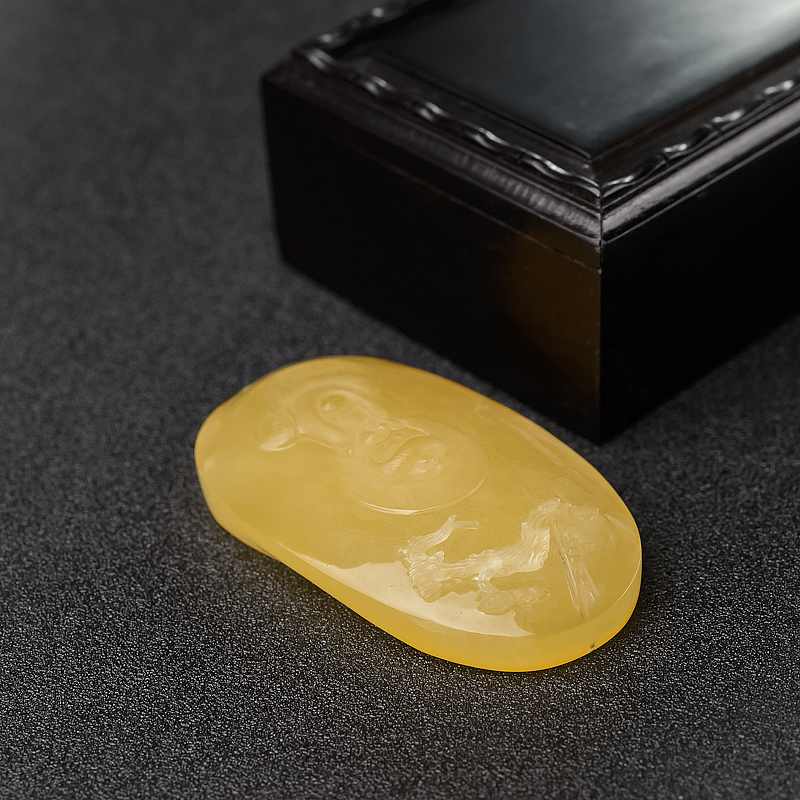 鸡油黄蜜蜡宝宝佛吊坠-红掌柜