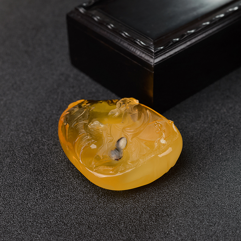 波罗的海天然蜜蜡李白吊坠-红掌柜