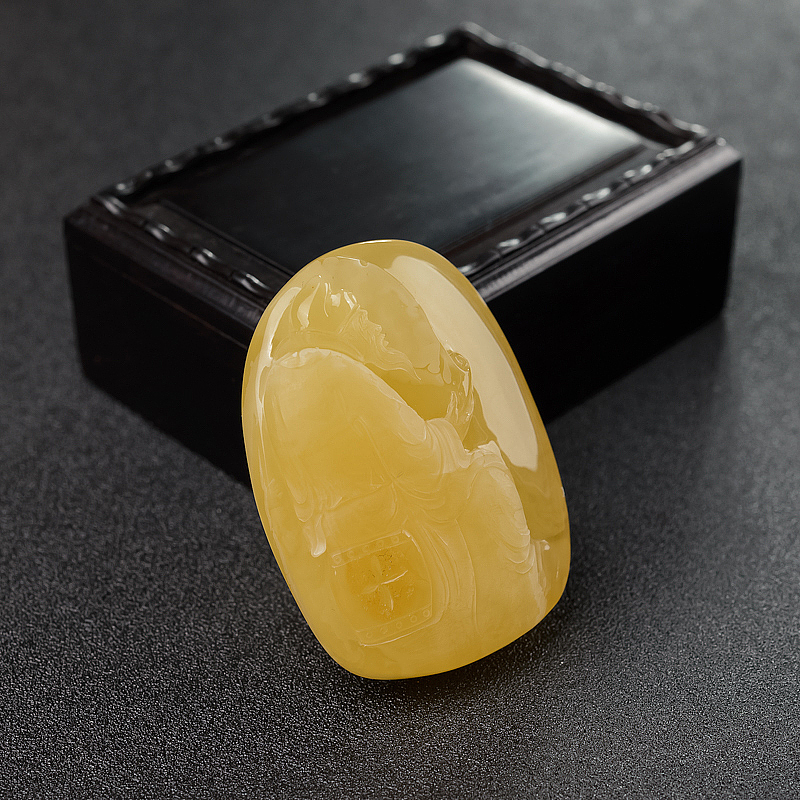 波罗的海带皮鸡油黄蜜蜡徐帧卿吊坠-红掌柜