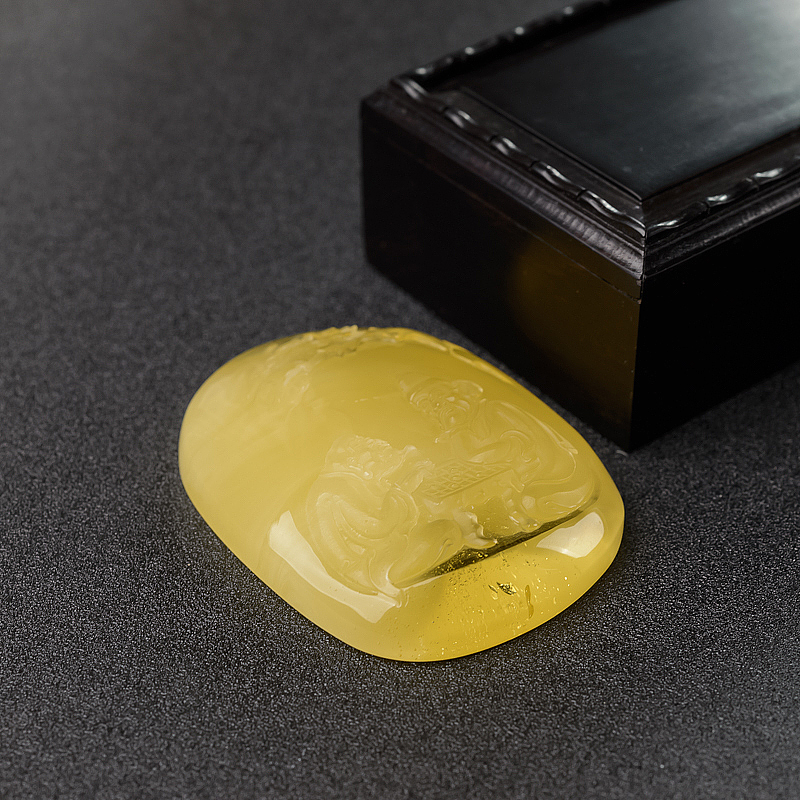 波罗的海天然鸡油黄蜜蜡吊坠-红掌柜