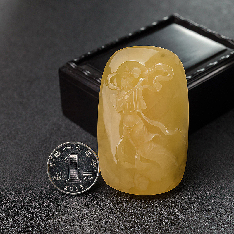 鸡油黄蜜蜡吊坠-红掌柜