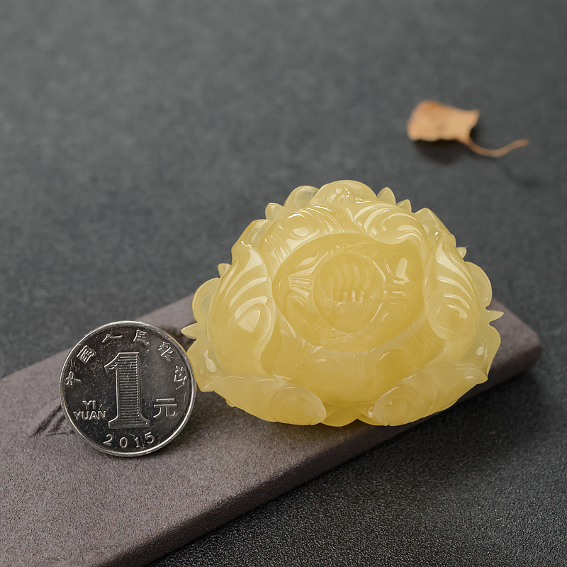 天然蜜蜡牡丹花吊坠-红掌柜