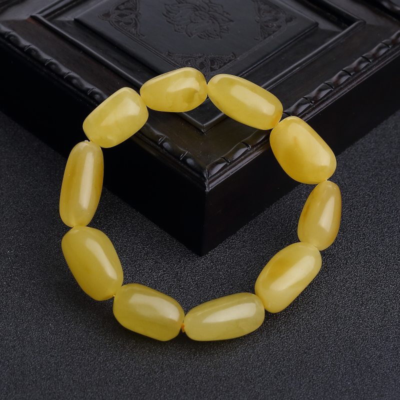 鸡油黄蜜蜡手串-红掌柜