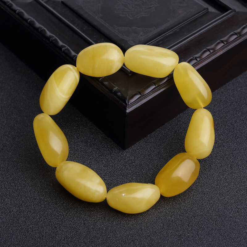 鸡油黄蜜蜡手串-红掌柜