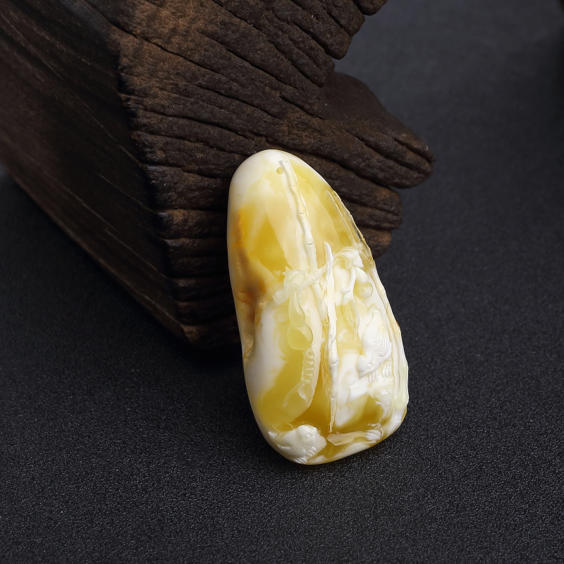 白花蜜蜡田园风光吊坠-红掌柜