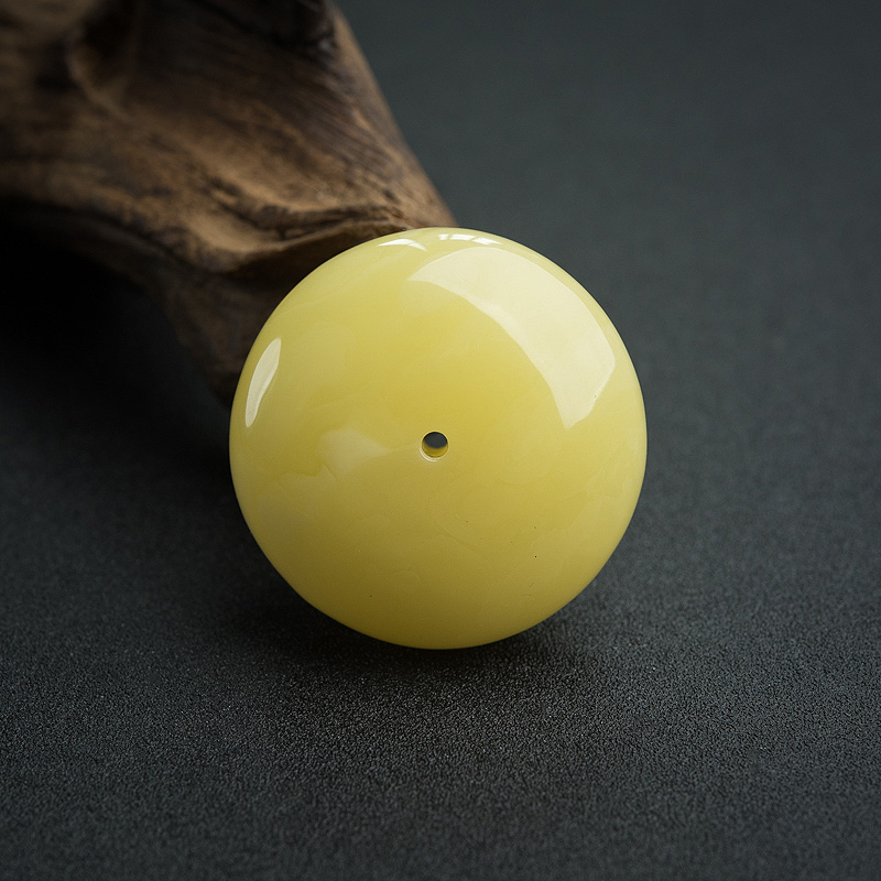 波罗的海鸡油黄蜜蜡平安扣吊坠-红掌柜