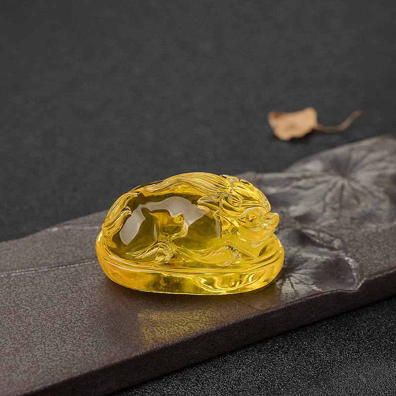 波罗的海鸡油黄金绞蜜貔貅吊坠-红掌柜