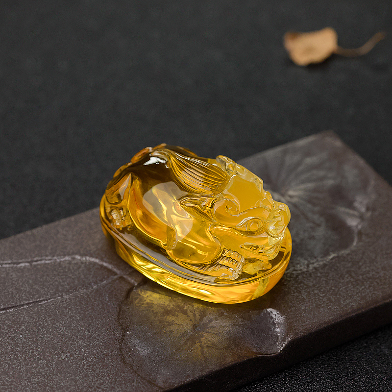 波罗的海天然鸡油黄金绞蜜貔貅吊坠-红掌柜