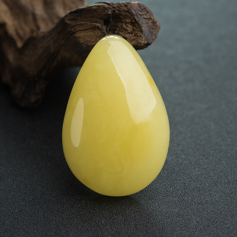 鸡油黄蜜蜡水滴吊坠-红掌柜