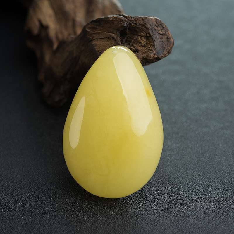 天然鸡油黄蜜蜡吊坠-红掌柜