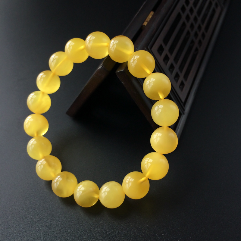 鸡油黄蜜蜡手串-红掌柜