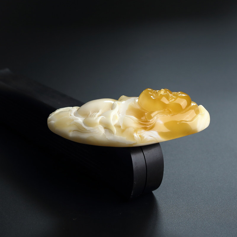 蜜蜡弥勒佛吊坠-红掌柜