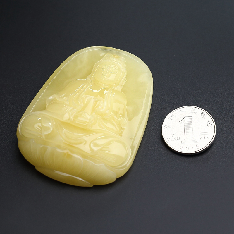 柠檬黄蜜蜡吊坠-红掌柜