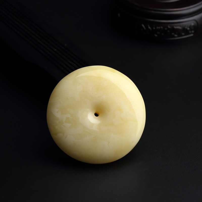 波罗的海天然白花蜜蜜蜡平安扣吊坠-红掌柜