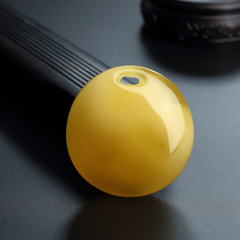 波罗的海天然鸡油黄蜜蜡蛋面吊坠-红掌柜