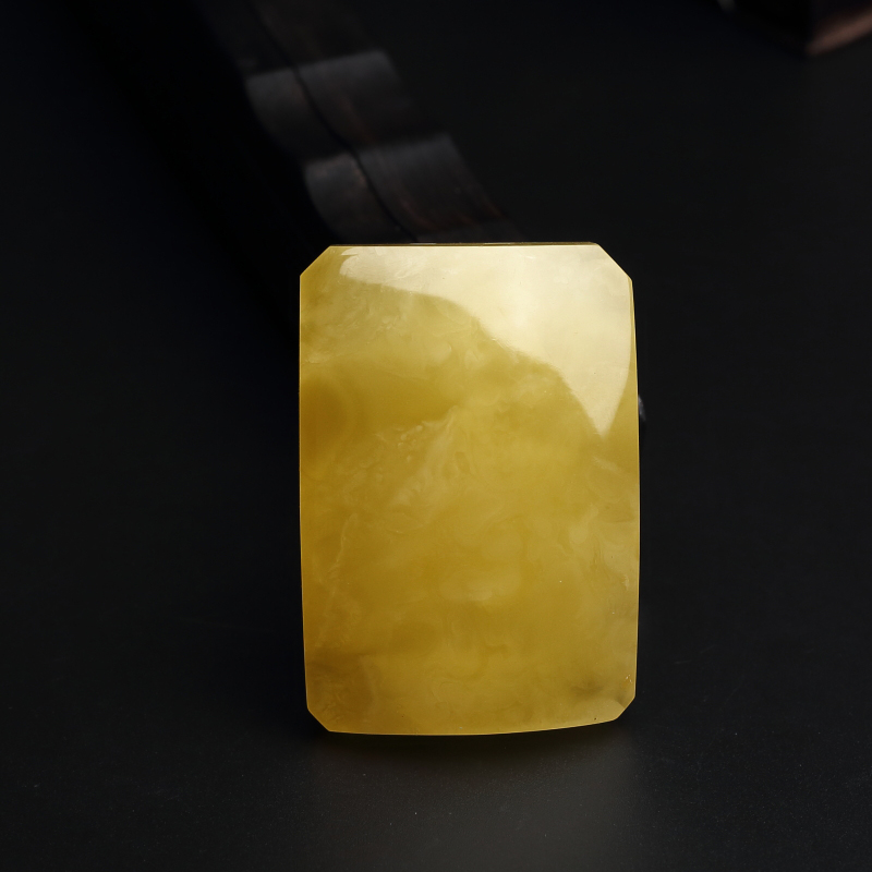 波罗的海天然鸡油黄蜜蜡无事牌吊坠-红掌柜