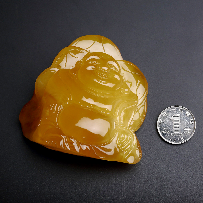 波罗的海蜜蜡弥勒佛摆件 - 红掌柜