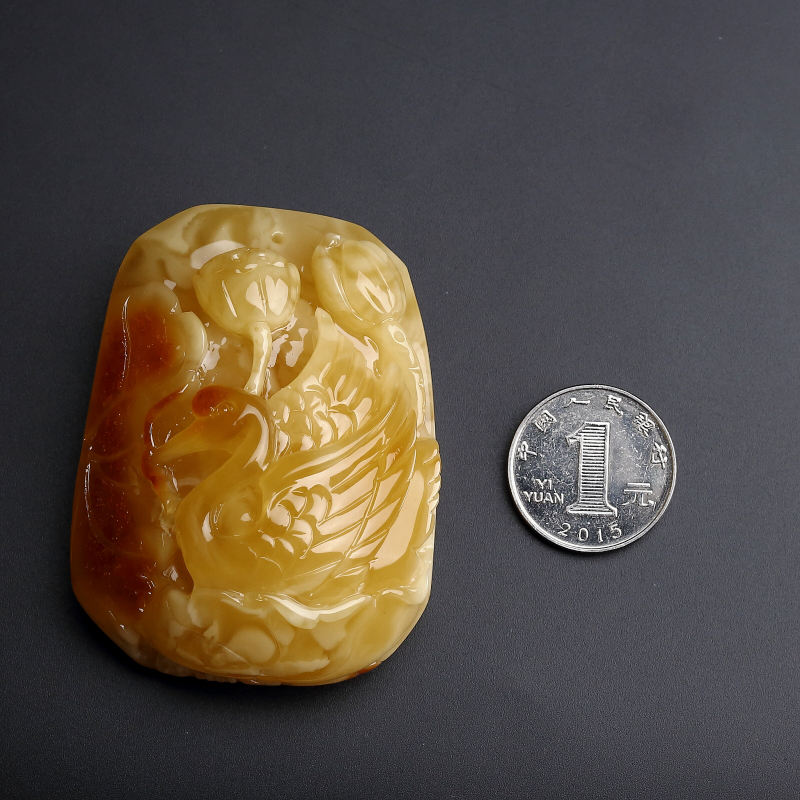 蜜蜡天鹅吊坠 - 红掌柜