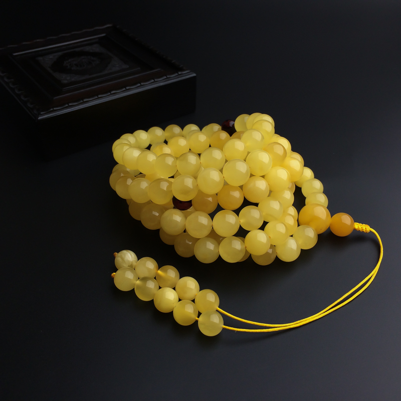 11.5mm天然蜜蜡佛珠-红掌柜