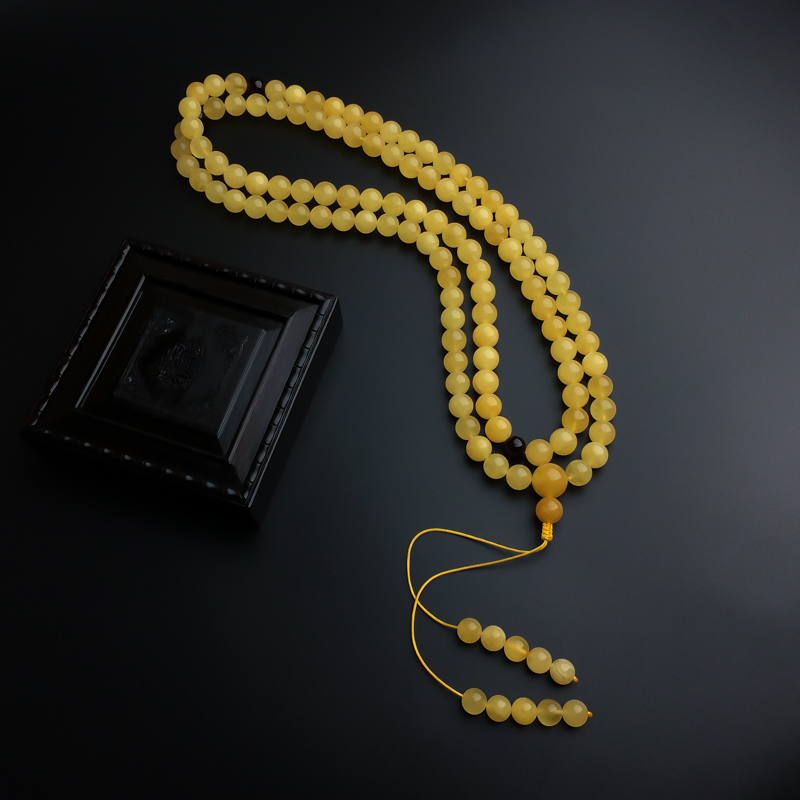 鸡油黄蜜蜡佛珠-红掌柜