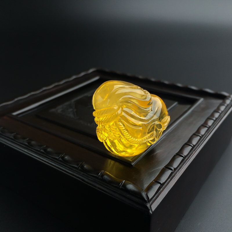 金包蜜鸡油黄蜜蜡钱袋吊坠-红掌柜