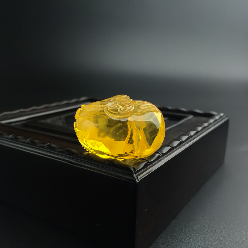 天然金包蜜鸡油黄蜜蜡吊坠-红掌柜