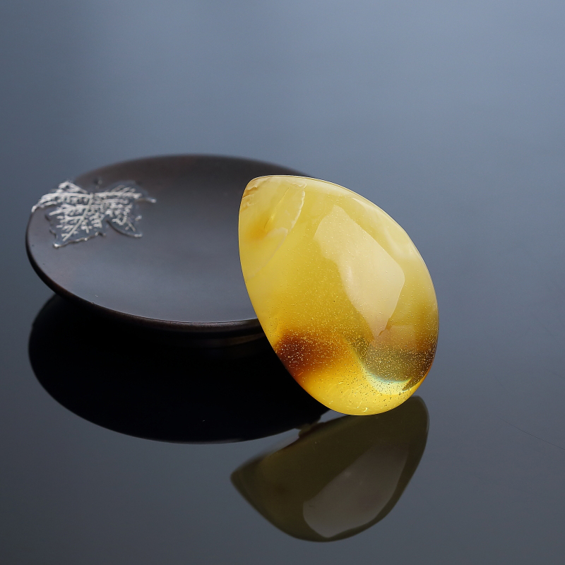 天然金绞蜜鸡油黄蜜蜡随形吊坠 - 红掌柜