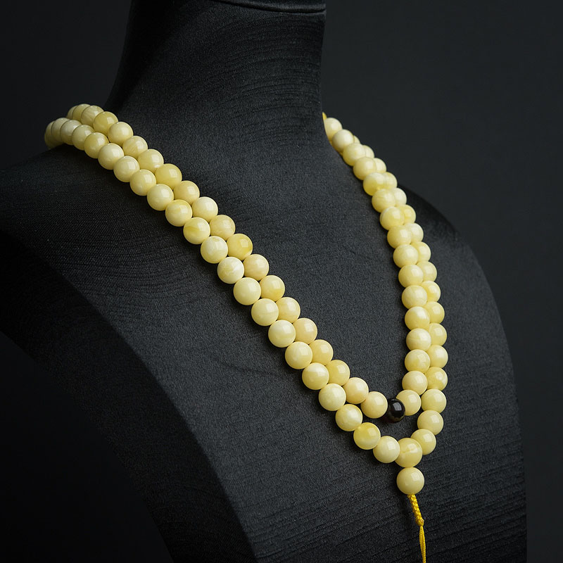 8.5mm波罗的海白花蜜蜜蜡108佛珠-红掌柜