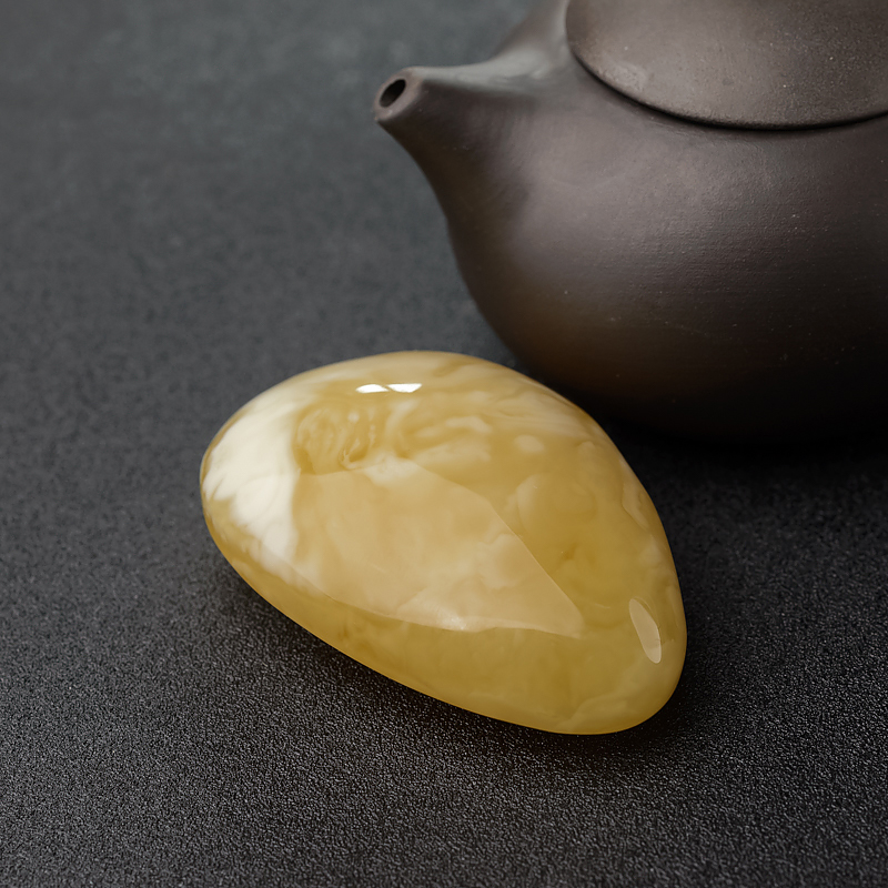 天然白花蜜蜜蜡随形吊坠-红掌柜