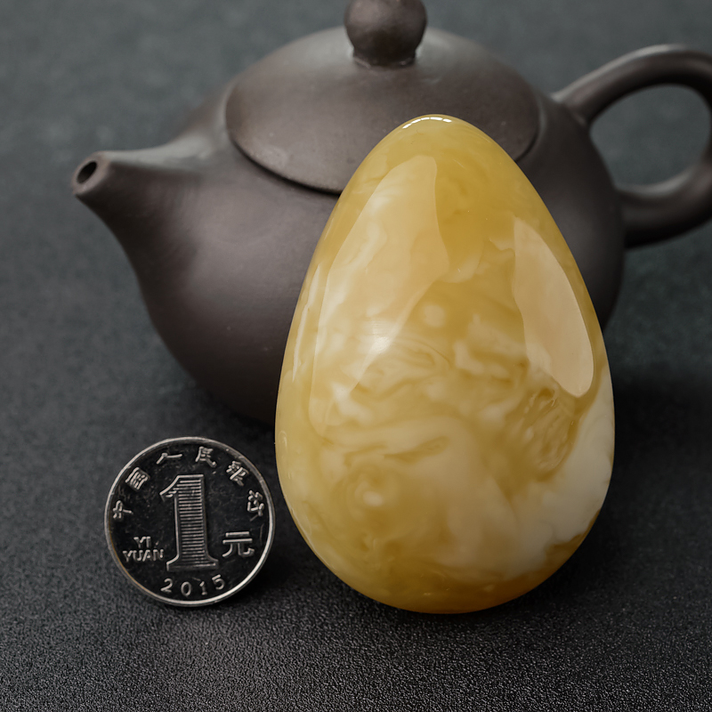 天然蜜蜡随形吊坠-红掌柜