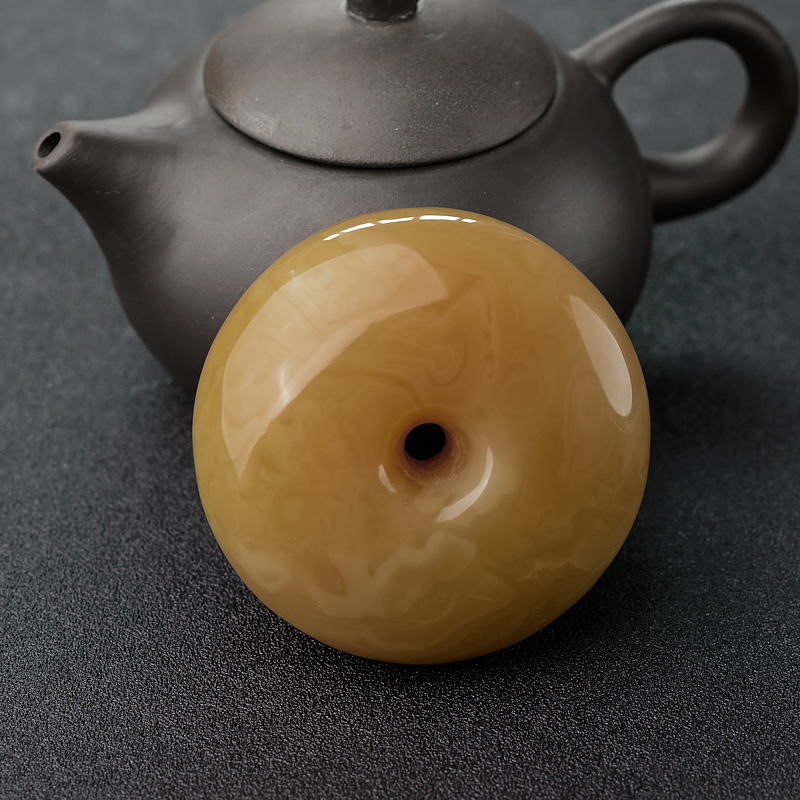 波罗的海天然蜜蜡平安扣吊坠-红掌柜