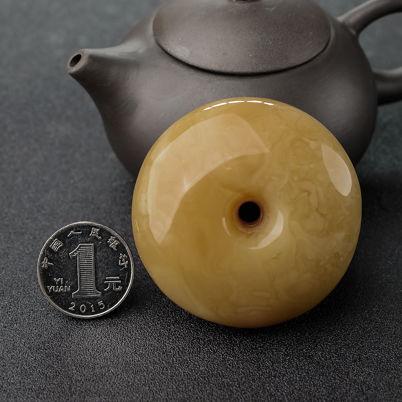 天然褐黄蜜蜡吊坠-红掌柜