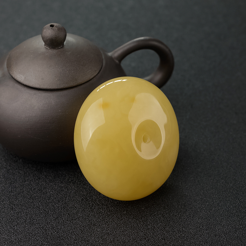 波罗的海鸡油黄蜜蜡平安扣吊坠-红掌柜