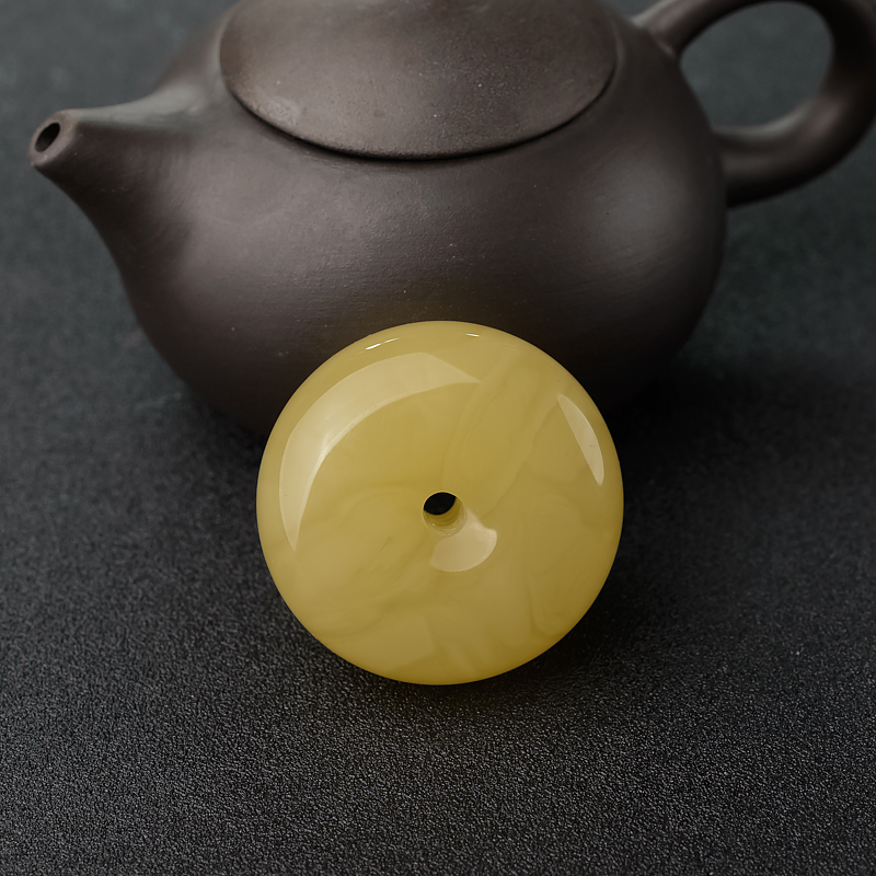 波罗的海天然蜜蜡平安扣吊坠-红掌柜