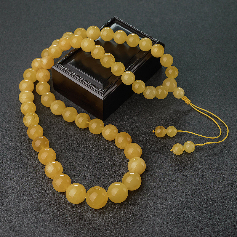 鸡油黄蜜蜡塔链-红掌柜